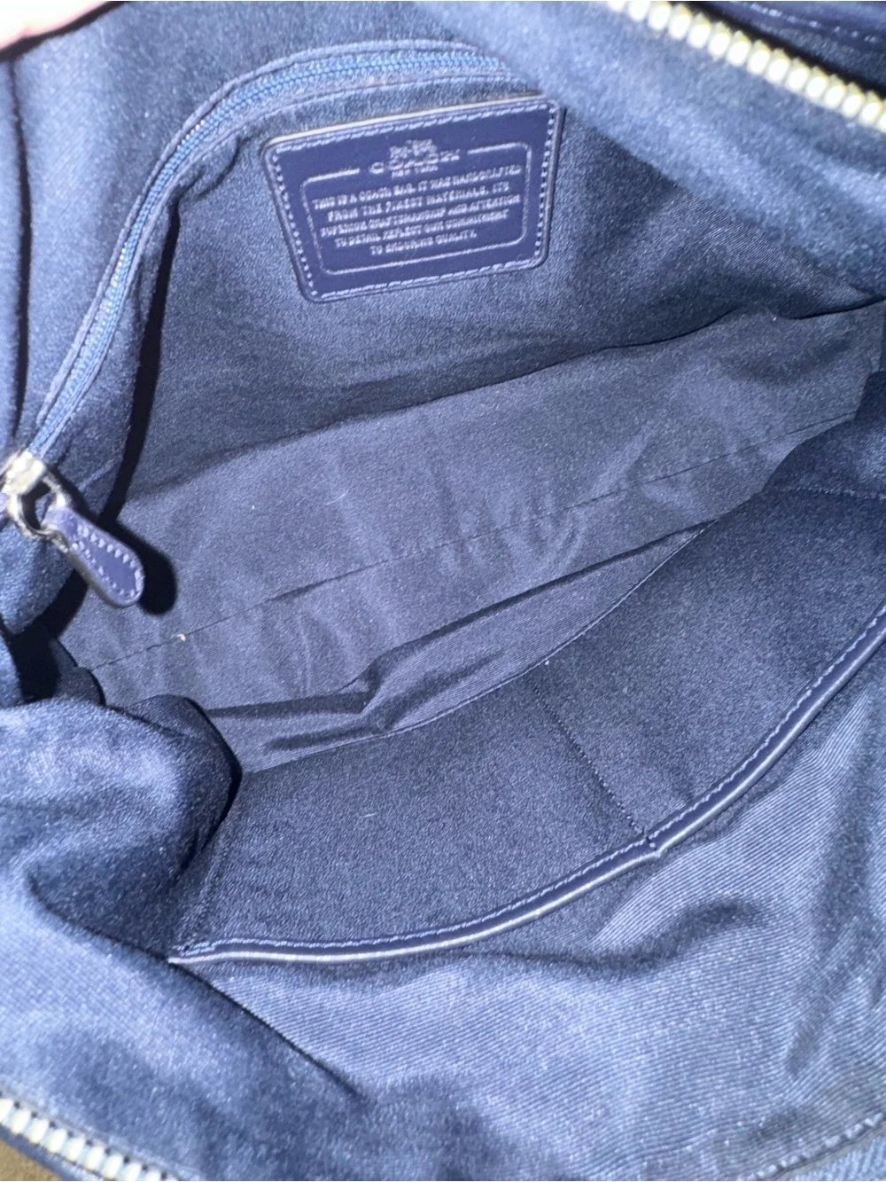 Coach Blue and Black Patchwork Morgan Satchel